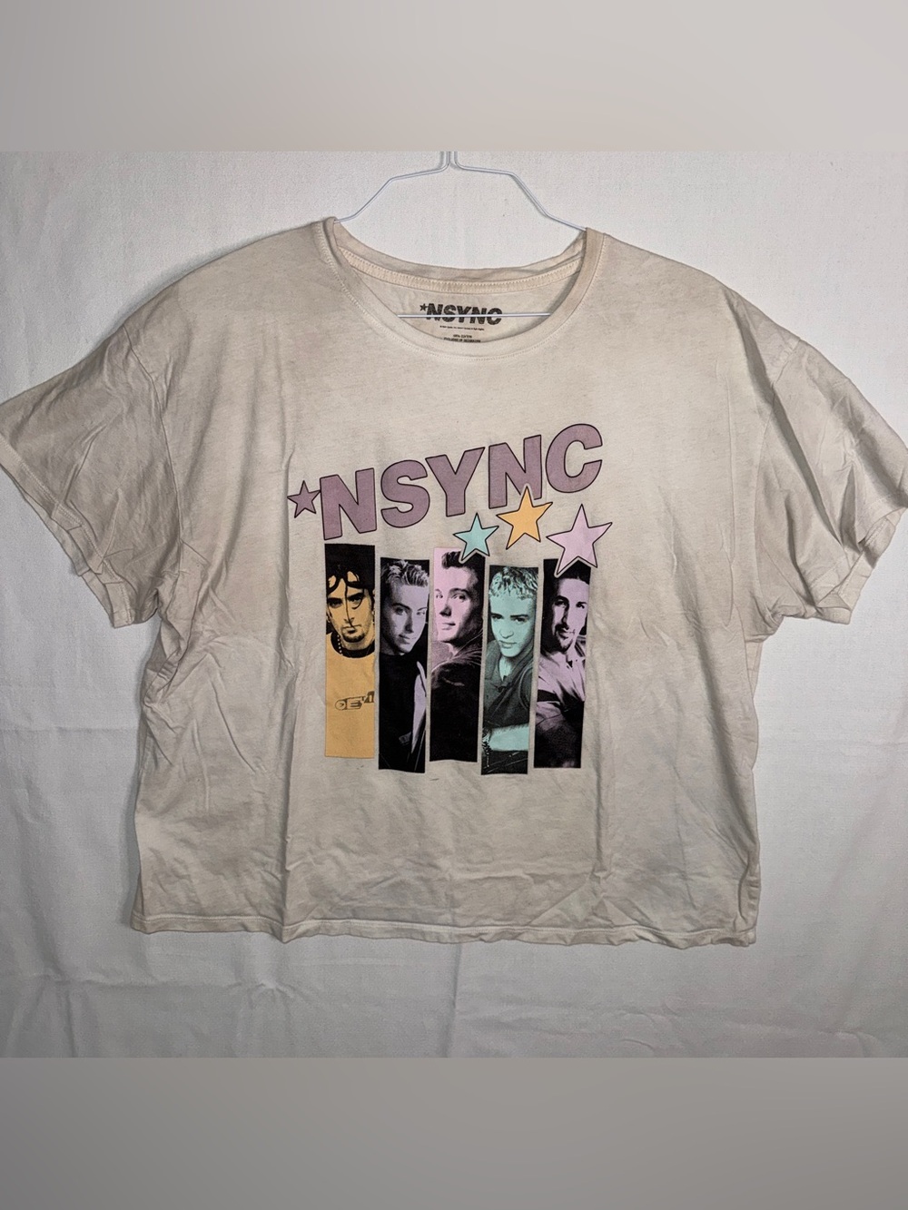 *NSYNC Cream Graphic Crop Band Tee